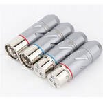 M05. Monosaudio XF700R(F)/XM700R(M) Rhodium Plated 3pin XLR Plugs (Set of 4)