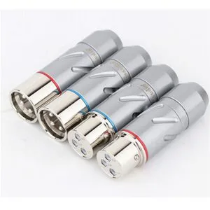 M05. Monosaudio XF700R(F)/XM700R(M) Rhodium Plated 3pin XLR Plugs (Set of 4)