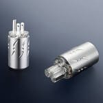 V08.  Viborg VM512S/VF512S Silver Plated US Power Plugs (Set of 2)