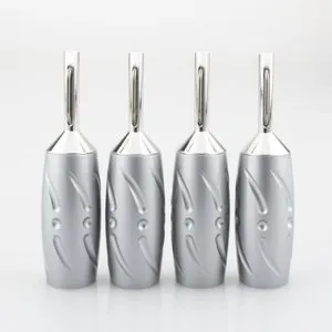V02.  Viborg VB402R Rhodium Plated Banana Plug (Set of 4)