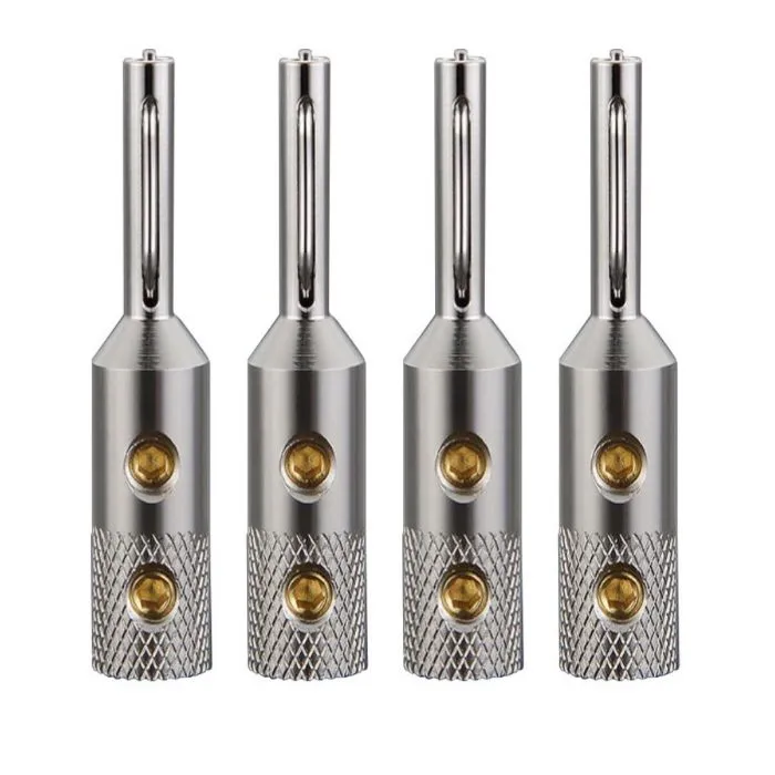 V04.  Viborg VB401R Rhodium Plated Banana Plug (Set of 4) - Image 2