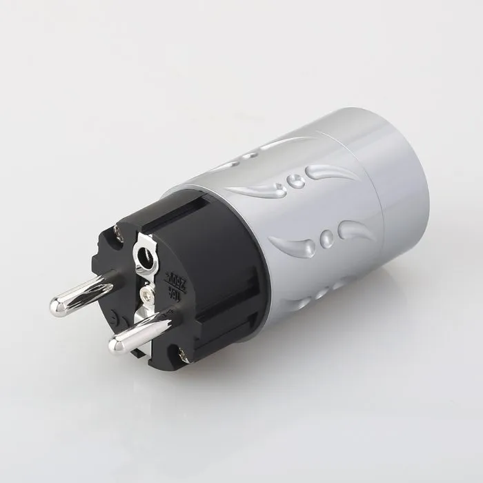 V07c.  Viborg VE502R/VF502R Rhodium Plated Schuko EU Power Plugs (Set of 2) - Image 3