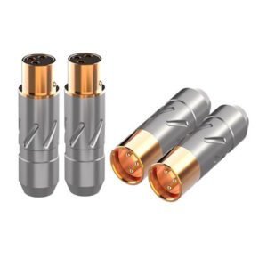 M05a. Monosaudio XF700G(F)/XM700G(M) Gold Plated 3pin XLR Plugs (Set of 4)