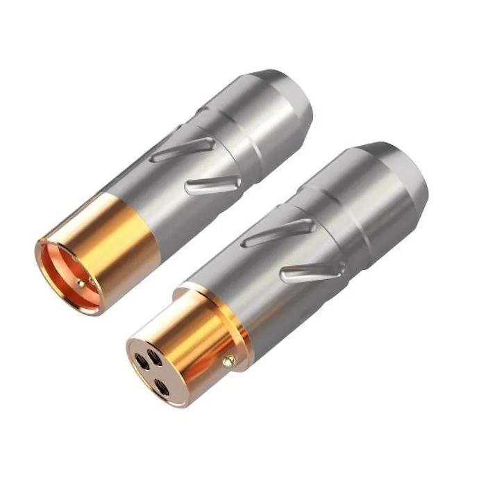 M05a. Monosaudio XF700G(F)/XM700G(M) Gold Plated 3pin XLR Plugs (Set of 4) - Image 2