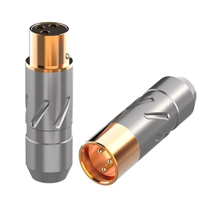 M05a. Monosaudio XF700G(F)/XM700G(M) Gold Plated 3pin XLR Plugs (Set of 4) - Image 3