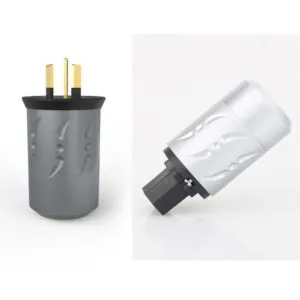V09c.  Viborg VN506G/VF502G Gold Plated AUS/NZ Power Plugs (Set of 2)