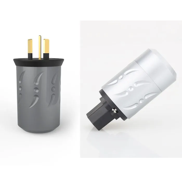 V09c. Viborg VN506G/VF502G Gold Plated AUS/NZ Power Plugs (Set of 2)
