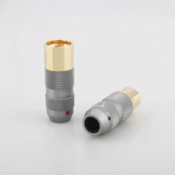 V14a. Viborg XM-202G/XF-202G Gold Plated 3 Way XLR Plugs (Set of 4) - Image 5