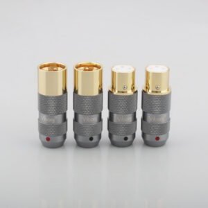 V14a. Viborg XM-202G/XF-202G Gold Plated 3 Way XLR Plugs (Set of 4)