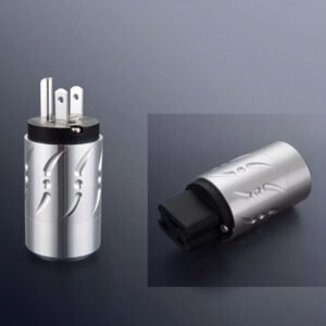 V07e. Viborg VM502R/VF521R Rhodium Plated 20A Power Plugs (Set of 2)