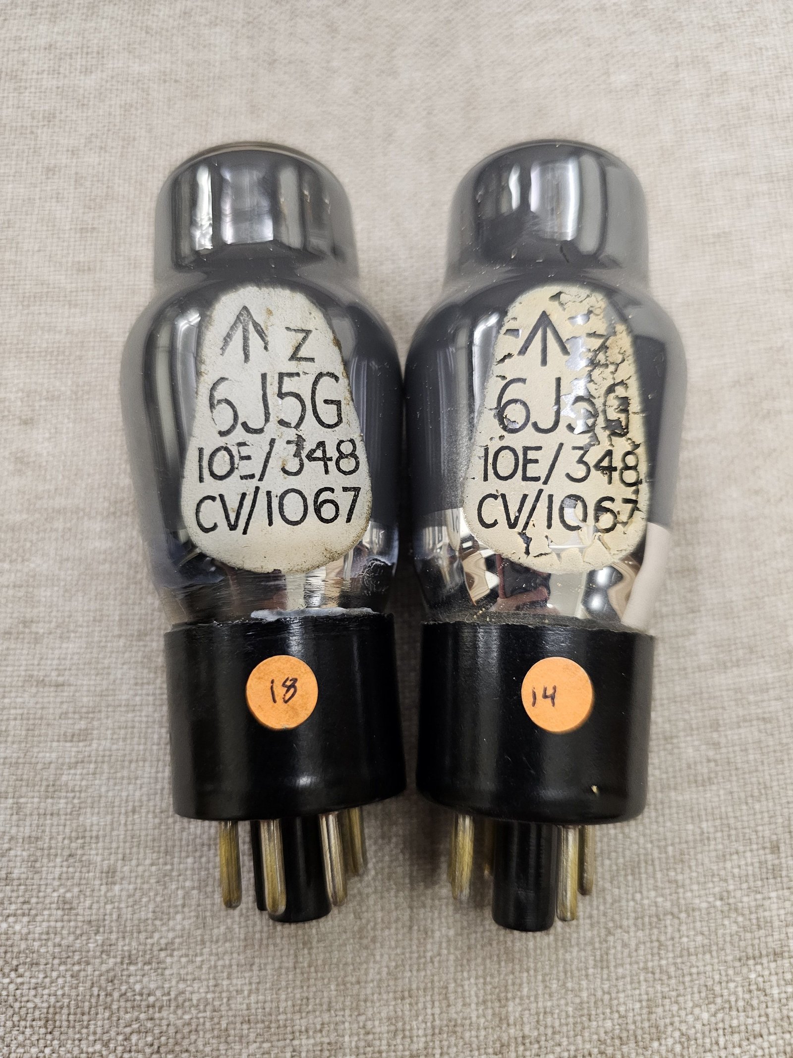 X07. L63 6J5G ~ GEC made in England Amplitrex tested pair